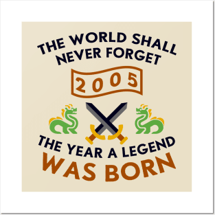 2005 The Year A Legend Was Born Dragons and Swords Design Posters and Art